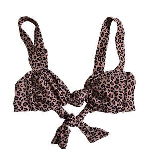 Show Me Your MuMu Aruba Bikini Top (Swimming Cheetah Print) - Small